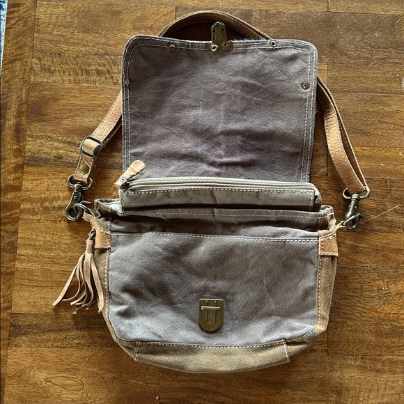 Myra Bag Rug & Hairon Flap Up-cycled
Canvas Purse - Picture 5 of 7